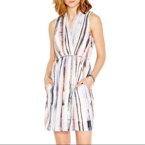 Bar III Multicolor Sleeveless Vertical Stripe Mini Dress - Picture 2 of 5